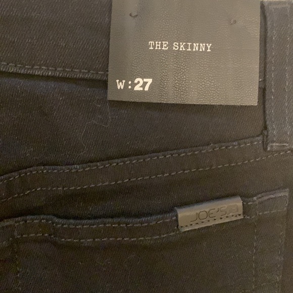 Joe’s brand new black jeans size 27 new with tag with leather design the front - Picture 10 of 14
